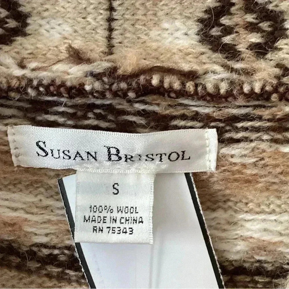 Susan Bristol NWT Fair Isle Shawl Collar Nordic Cardigan Sweater Wool Small - Picture 5 of 11